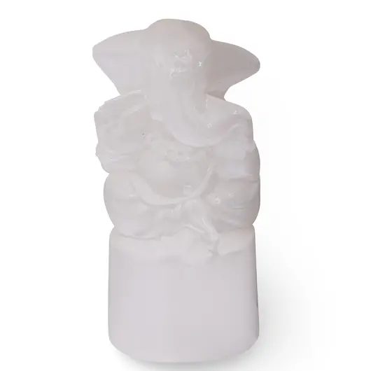 Figurina gravata Zeul Ganesha din Selenit - 9,5cm