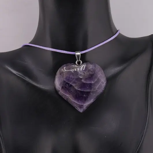 Pandantiv inima din Ametist, 40mm, imagine 2