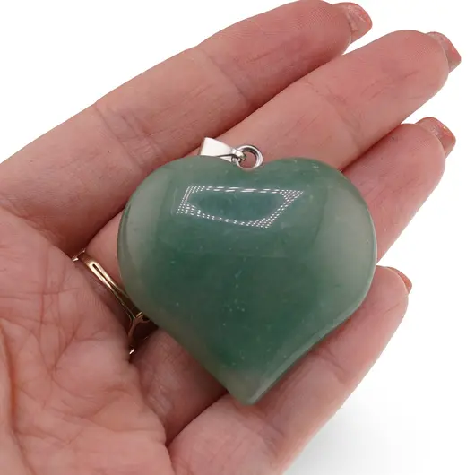 Pandantiv inima din Aventurin, 40mm, imagine 3
