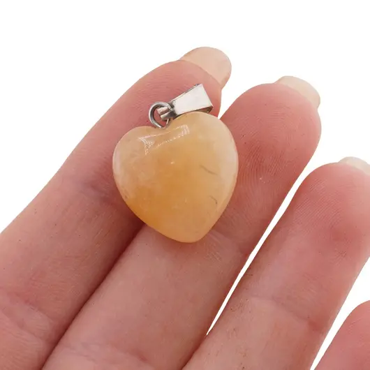 Pandantiv inima din Calcit, 15mm, imagine 3