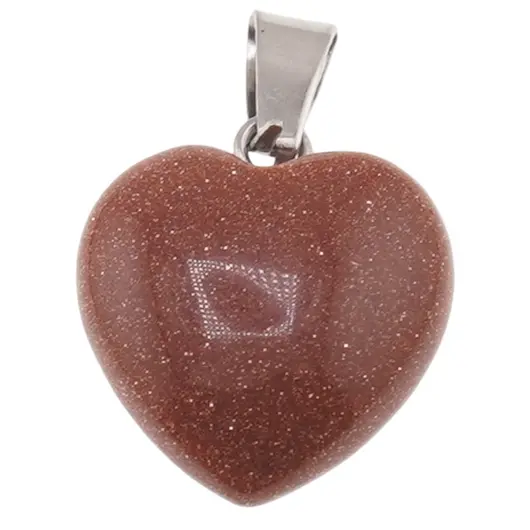 Pandantiv inima din Goldstone, 15mm, imagine 2