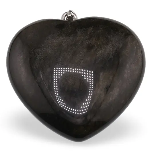 Pandantiv inima din Obsidian auriu, 40mm