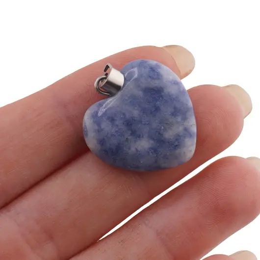 Pandantiv inima din Sodalit, 20mm, imagine 3