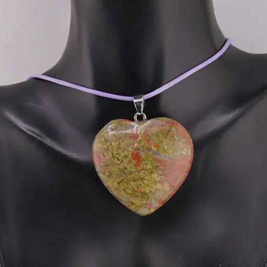 Pandantiv inima din Unakit, 40mm, imagine 2