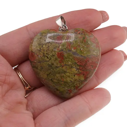 Pandantiv inima din Unakit, 40mm, imagine 3