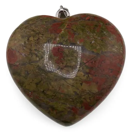 Pandantiv inima din Unakit, 40mm