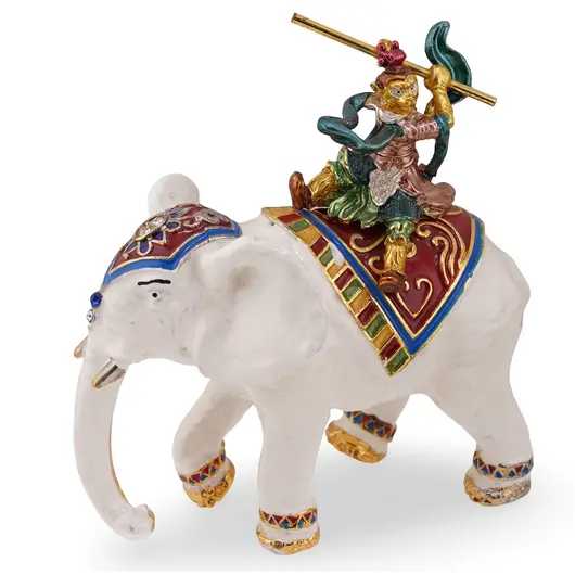 Statueta premium feng shui Elefant cu regele maimuta Sun Wukong