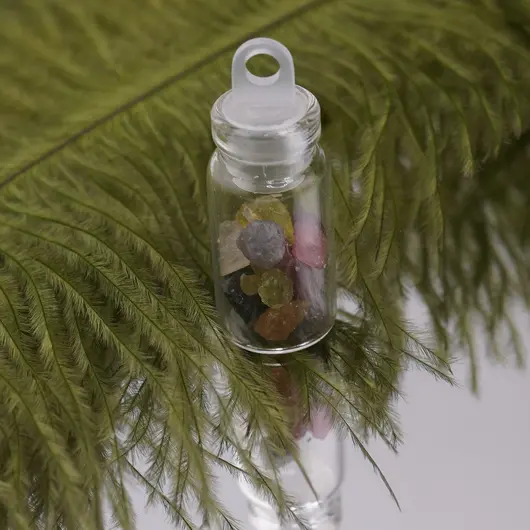 Sticluta cu cristale naturale Turmalina multicolora bruta, 30mm, imagine 2