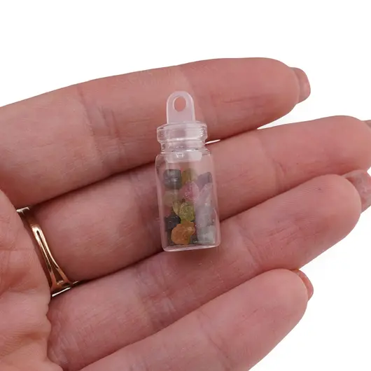 Sticluta cu cristale naturale Turmalina multicolora bruta, 30mm, imagine 3