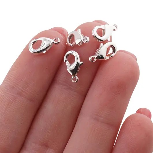 Accesorii din metal - inchizatori carabina (lobster) pentru bijuterii, 10mm, imagine 2