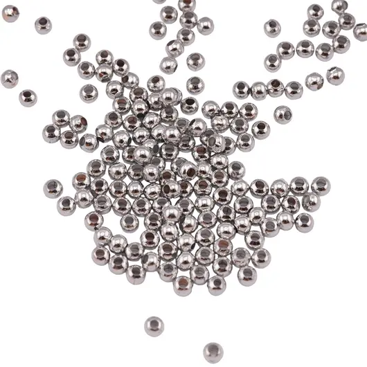 Accesorii din metal rodiat - bumbi distantieri pentru bijuterii, 3mm