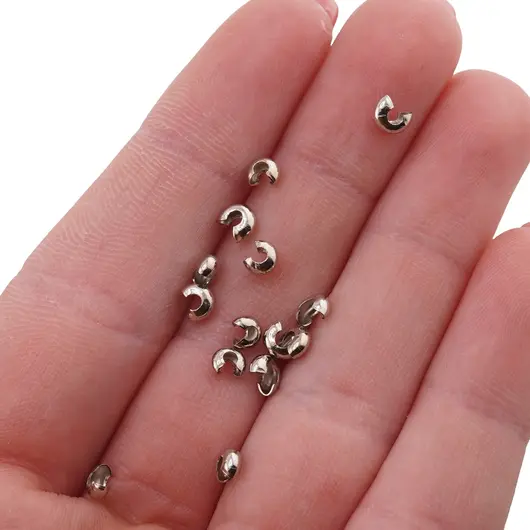 Accesorii din metal rodiat - capace pentru ascunderea crimpilor, 4mm, imagine 2