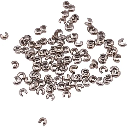 Accesorii din metal rodiat - capace pentru ascunderea crimpilor, 4mm