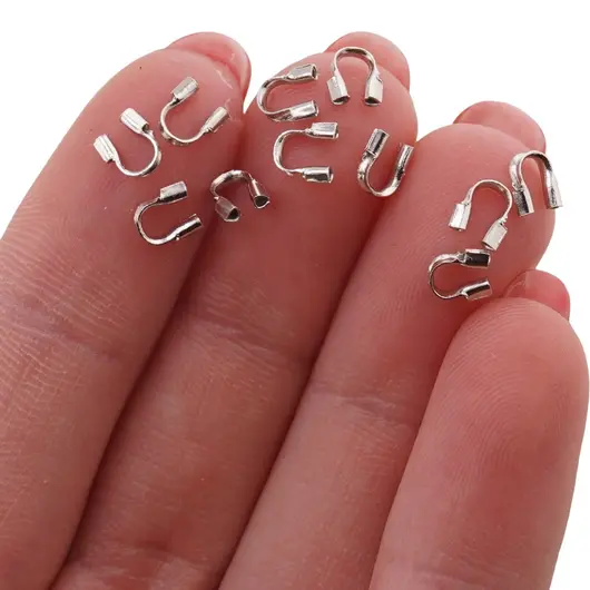 Accesorii din metal rodiat - protectii pentru fir, 4mm, imagine 2