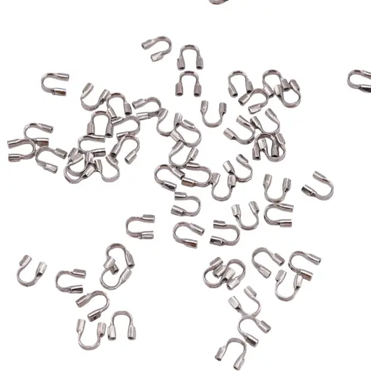 Accesorii din metal rodiat - protectii pentru fir, 4mm