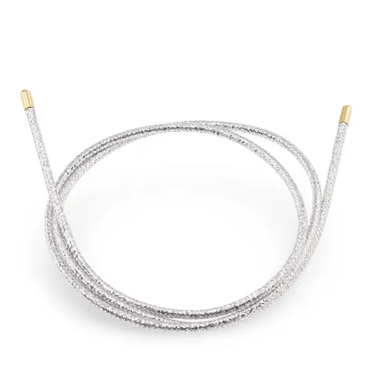 Bratara/colier magnetic din ata argintie, 51cm, imagine 2