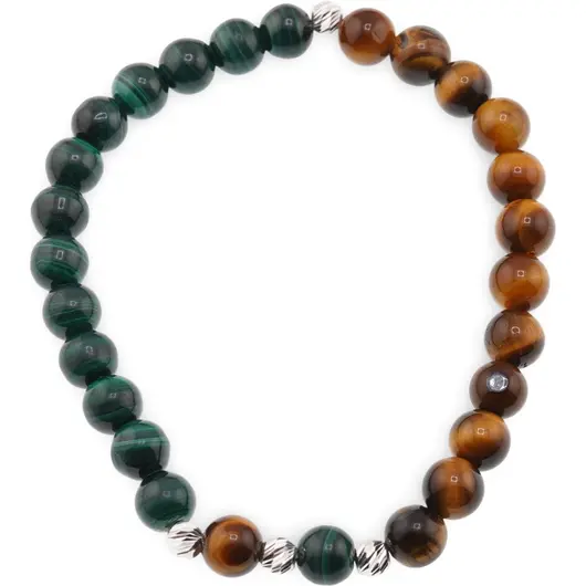 Bratara pentru AVERE cu cristale naturale si Argint 925, 6mm, imagine 3