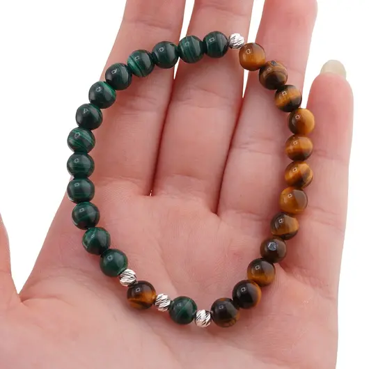 Bratara pentru AVERE cu cristale naturale si Argint 925, 6mm, imagine 5