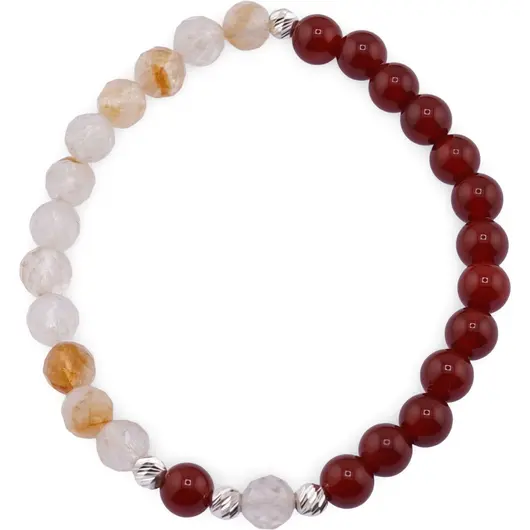 Bratara pentru CASTIGURI cu cristale naturale si Argint 925, 6mm, imagine 3