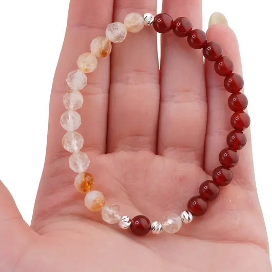 Bratara pentru CASTIGURI cu cristale naturale si Argint 925, 6mm, imagine 5