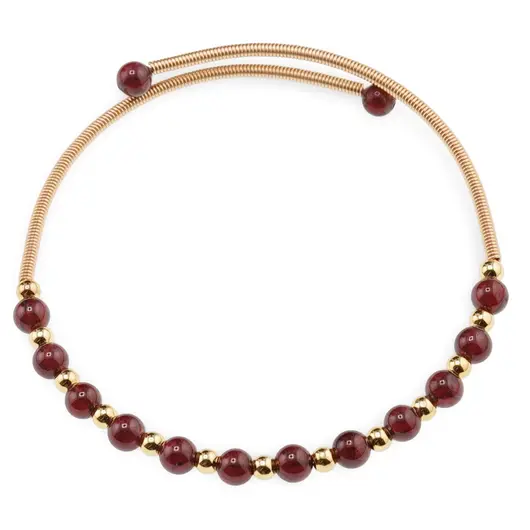 Bratara reglabila fara inchidere cu Granat sfere 4mm