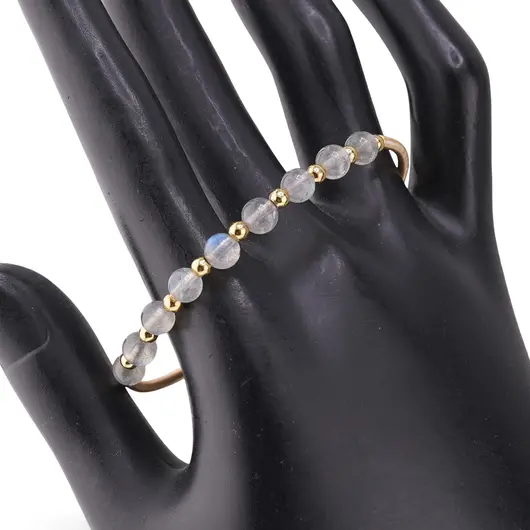 Bratara reglabila fara inchidere cu Labradorit sfere 4mm, imagine 2
