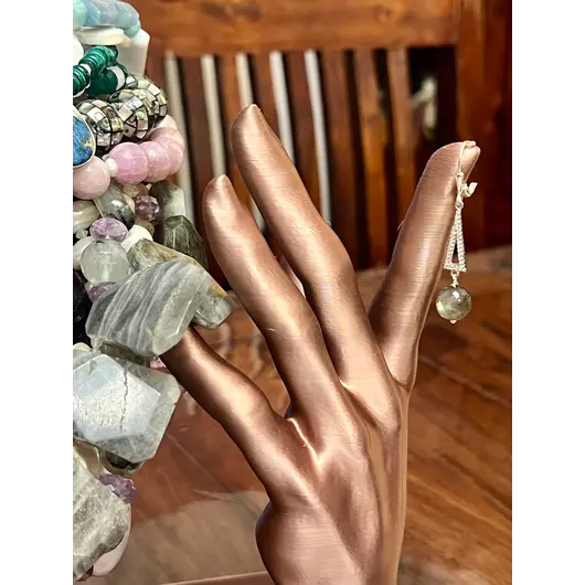 Cercei cu agatatoare Labradorit sfere fatetate 10mm cu Argint 925, imagine 6