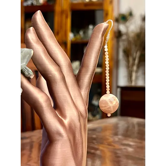 Cercei cu agatatoare Piatra Soarelui sfere fatetate 3-18mm cu Argint 925, imagine 4