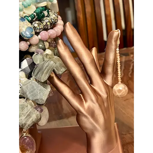 Cercei cu agatatoare Piatra Soarelui sfere fatetate 3-18mm cu Argint 925, imagine 6