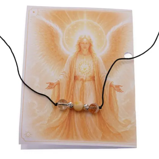 Colier reglabil Arhanghelul JOPHIEL cu cristale naturale si Argint 925, 6mm, imagine 2