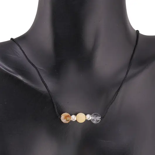 Colier reglabil Arhanghelul JOPHIEL cu cristale naturale si Argint 925, 6mm, imagine 3