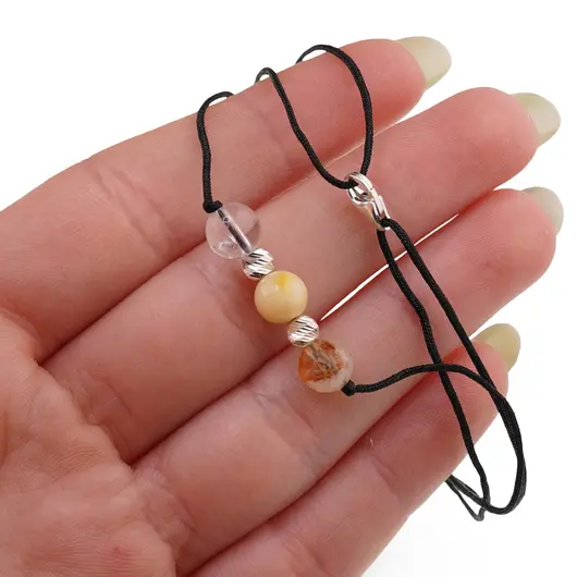 Colier reglabil Arhanghelul JOPHIEL cu cristale naturale si Argint 925, 6mm, imagine 4