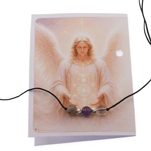 Colier reglabil Arhanghelul METATRON cu cristale naturale si Argint 925, 6mm, imagine 2