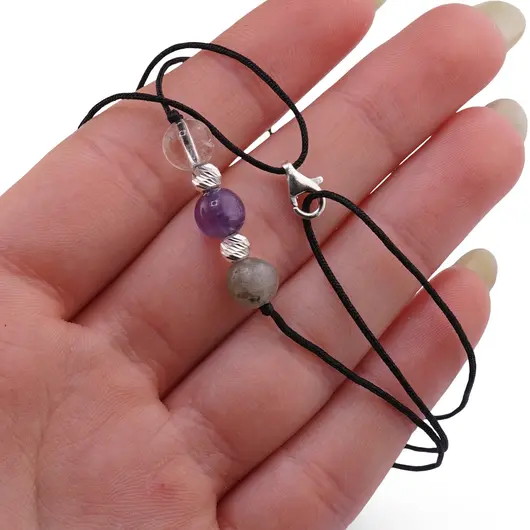 Colier reglabil Arhanghelul METATRON cu cristale naturale si Argint 925, 6mm, imagine 4