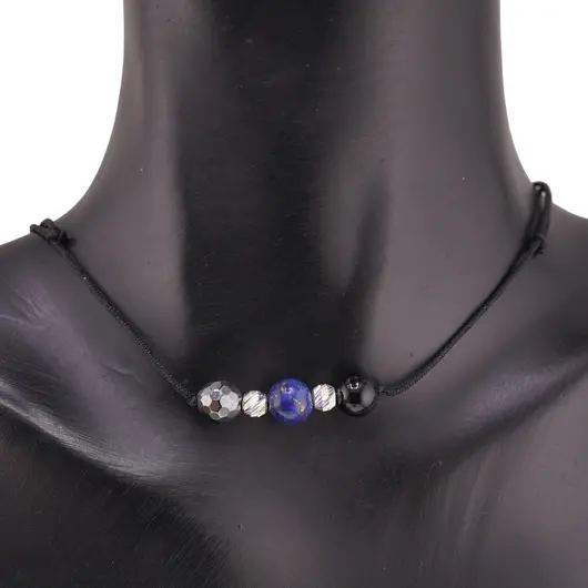 Colier reglabil Arhanghelul MIHAIL cu cristale naturale si Argint 925, 6mm, imagine 3