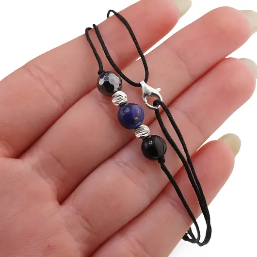 Colier reglabil Arhanghelul MIHAIL cu cristale naturale si Argint 925, 6mm, imagine 4