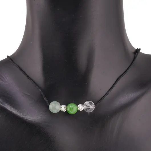 Colier reglabil Arhanghelul RAFAEL cu cristale naturale si Argint 925, 6mm, imagine 3