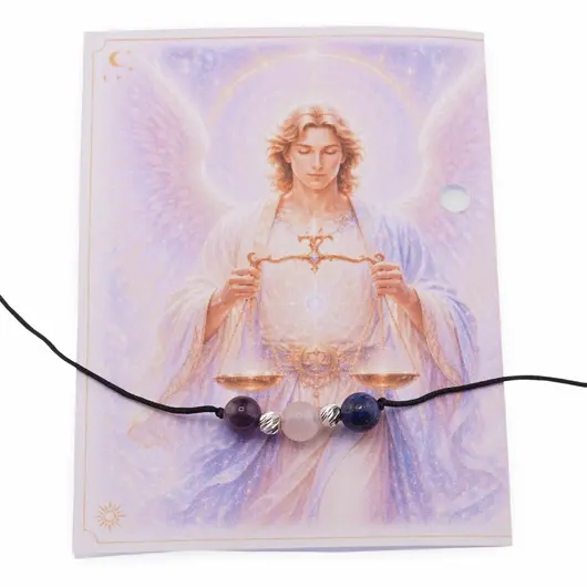 Colier reglabil Arhanghelul RAGUEL cu cristale naturale si Argint 925, 6mm, imagine 2