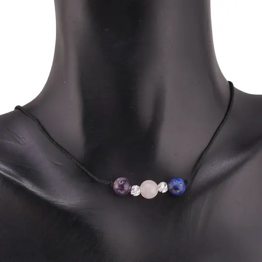 Colier reglabil Arhanghelul RAGUEL cu cristale naturale si Argint 925, 6mm, imagine 3