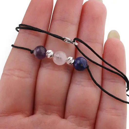 Colier reglabil Arhanghelul RAGUEL cu cristale naturale si Argint 925, 6mm, imagine 4