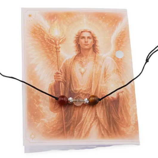 Colier reglabil Arhanghelul URIEL cu cristale naturale si Argint 925, 6mm, imagine 2