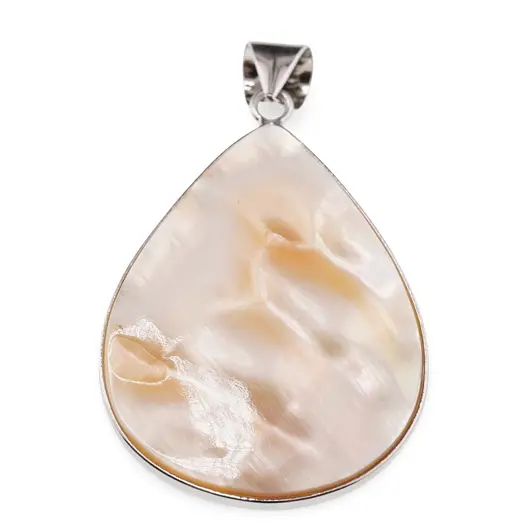 Pandantiv picatura cu Sidef alb mozaic, 50mm, imagine 2