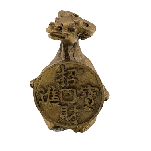 Statueta feng shui Bivol cu moneda chinezeasca - 4,5cm