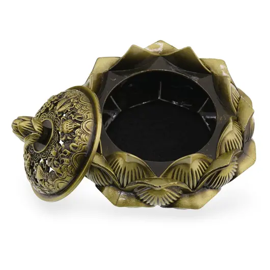 Vas pentru ardere tamaie si ierburi parfumate, model floare de Lotus - 10cm, imagine 2