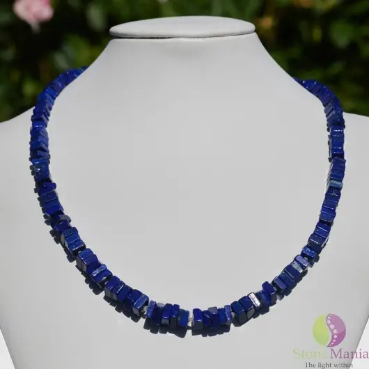 Colier lapis lazuli patratele 5-6mm