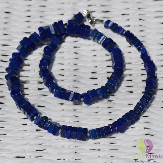 Colier lapis lazuli patratele 5-6mm