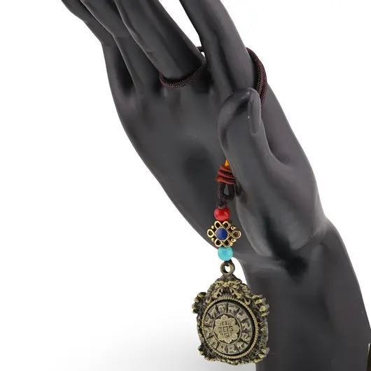 Amuleta Feng Shui Zodiac cu Dragon si Zodiac pentru protectie si bunastare, alama, imagine 2