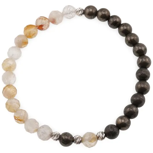 Bratara MAGNET PENTRU BANI cu cristale naturale si Argint 925, 6mm, imagine 3