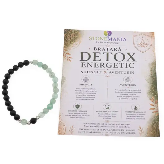 Bratara pentru DETOX ENERGETIC cu cristale naturale si Argint 925, 6mm, imagine 2