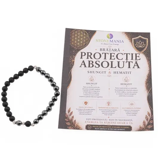 Bratara pentru PROTECTIE ABSOLUTA cu cristale naturale si Argint 925, 6mm, imagine 2